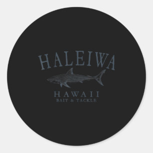 Haleiwa hawaii haai retro leisteen kunst vissen ronde sticker