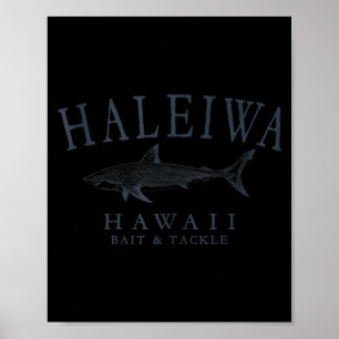 Haleiwa hawaii haai retro leisteen kunst vistentan poster