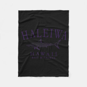 Haleiwa hawaii haai vintage pruim kunst vissen  fleece deken