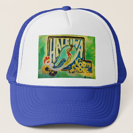 Haleiwa Hawaii Hula Aloha Trucker Hat Oahu Pet (Voorkant)