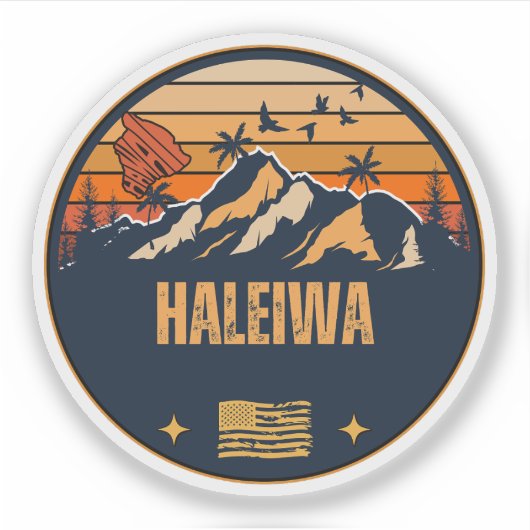 Haleiwa, Hawaii Sticker (Voorkant)