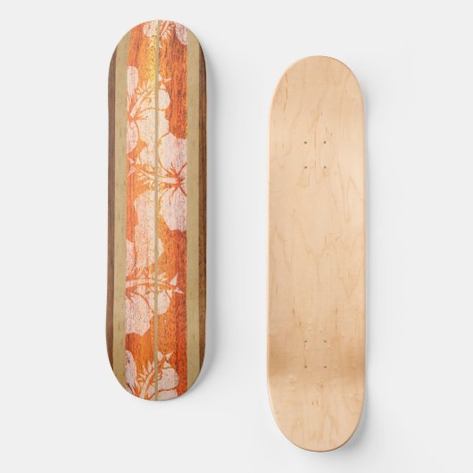 Haleiwa  Surf Faux Wood Skateboard (Voorkant)