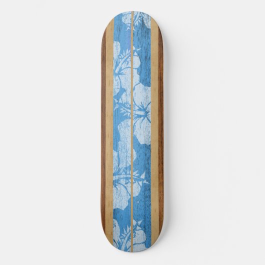 Haleiwa Surf Faux Wood Skateboard (Voorkant)