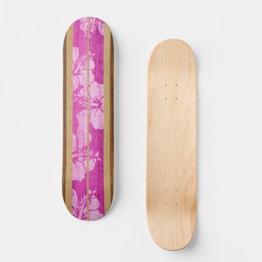 Haleiwa  Surf Faux Wood Skateboard (Voorkant)
