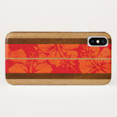 Haleiwa Surfboard Faux Wood Hibiscus in het rood Case-Mate iPhone Case (Achterkant (horizontaal))