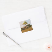 Haleiwa Surfer Town Vierkante Sticker (Envelop)