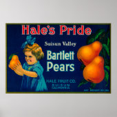Hale's Pride Pear Crate LabelSuisun, CA Poster (Voorkant)