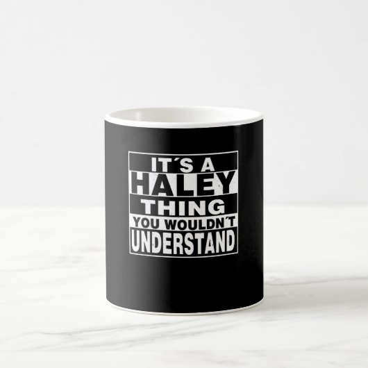 HALEY - Achternaam - Persoonlijke cadeautjes Koffiemok (Center)