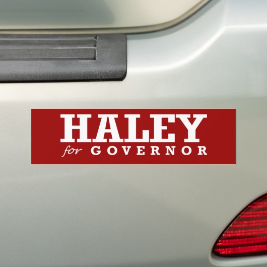 HALEY FOR GOVERNOR 2014 BUMPERSTICKER (Op auto)