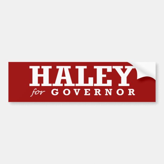 HALEY FOR GOVERNOR 2014 BUMPERSTICKER (Voorkant)