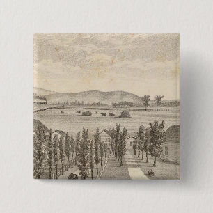 Haley res, boerderij vierkante button 5,1 cm