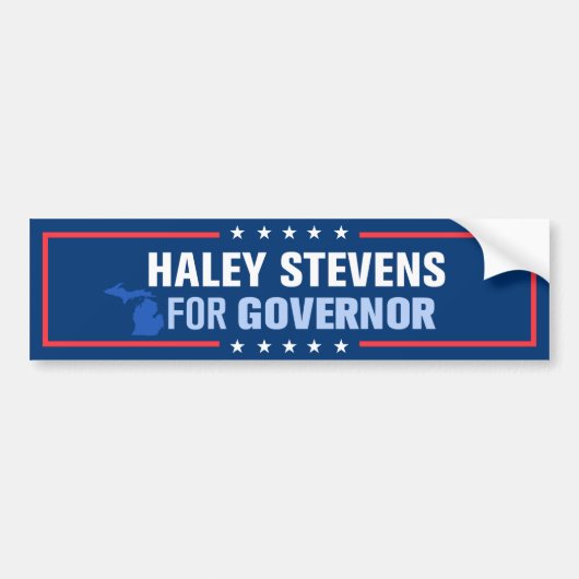 Haley Stevens voor gouverneur van Michigan Bumpersticker (Voorkant)