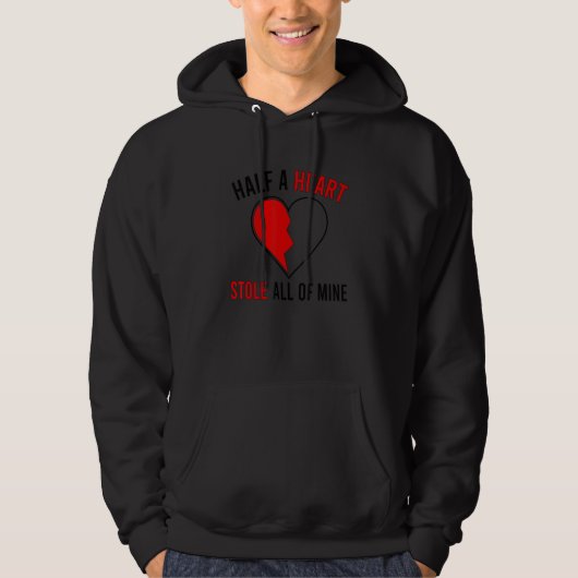 Half A Heart CHD Warrior Moeder Aangeboren Hartafw Hoodie (Voorkant)