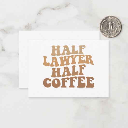 Half advocaat Half koffie advocaat humor Cadeau vo Notitiekaartje (Voorkant / Achterkant in situ)