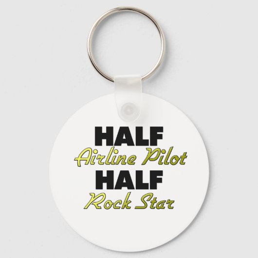 Half Airline Pilot Half Rock Star Sleutelhanger (Voorkant)