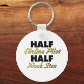 Half Airline Pilot Half Rock Star Sleutelhanger (Voorkant)