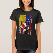 Half American Flag Ecuadorian ROOTS USA Flag Ecuad T-shirt (Voorkant)