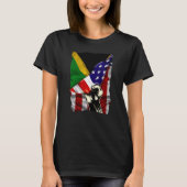Half American Flag Jamaican ROOTS USA Flag Jamaica T-shirt (Voorkant)