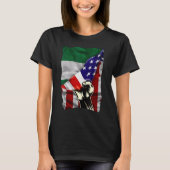 Half American Flag Nigerian ROOTS USA Flag Nigeria T-shirt (Voorkant)