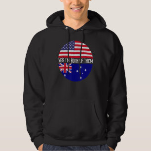 Half-American Half Australian Usa Flag Family Heri Hoodie