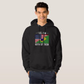 Half American Half Brazilian USA Brazil Flag Hoodie (Voorkant volledig)