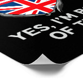 Half American Half British Usa England Flag Mens W Poster (Hoek)