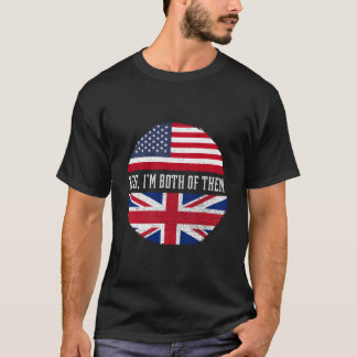 Half American Half British Usa Flag United Kingdom T-shirt