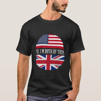 Half-American Half-British Usa Flag Verenigd Konin T-shirt