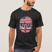 Half-American Half-British Usa Flag Verenigd Konin T-shirt (Voorkant)