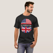 Half-American Half-British USA Flag Verenigd Konin T-shirt (Voorkant volledig)