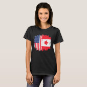 Half-American Half Canadian Roots America Canada F T-shirt (Voorkant volledig)