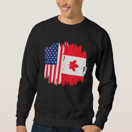 Half-American Half Canadian Roots America Canada F Trui (Voorkant)