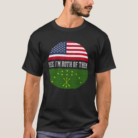 Half American Half Circassians USA Flag Circassian T-shirt (Voorkant)