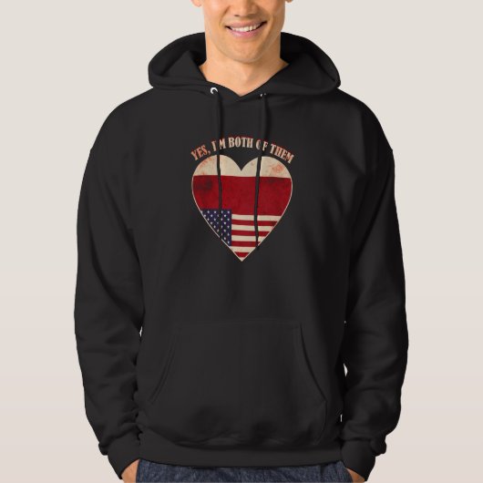 Half American Half Czech USA Flag Czech Republic Hoodie (Voorkant)