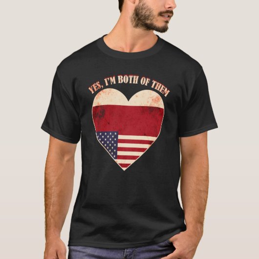 Half American Half Czech USA Flag Czech Republic T-shirt (Voorkant)