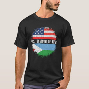 Half-American Half Djiboutian USA Flag Djibouti T-shirt
