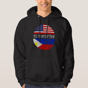Half-American Half Filipino Usa Flag Filipijnen H Hoodie