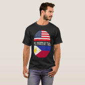 Half-American Half Filipino USA Flag Filipijnen H T-shirt (Voorkant volledig)