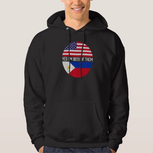 Half American Half Filipino Usa Flag Hoodie (Voorkant)