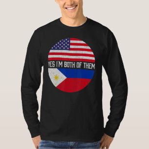 Half American Half Filipino Usa Flag T-shirt