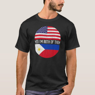Half American Half Filipino Usa Flag T-shirt