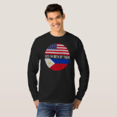 Half American Half Filipino Usa Flag T-shirt (Voorkant volledig)