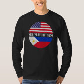 Half American Half Filipino Usa Flag T-shirt (Voorkant)