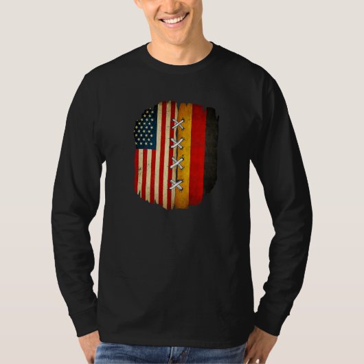 Half American Half German USA Flag Germany Flag Pr T-shirt (Voorkant)
