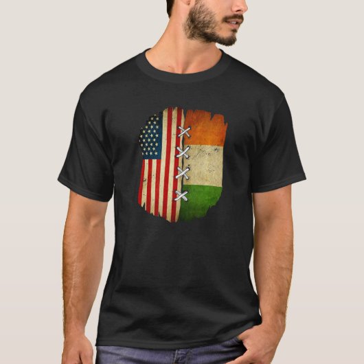 Half American Half Irish USA Ireland Flag Premium T-shirt (Voorkant)