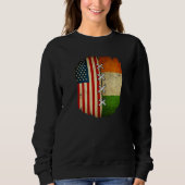 Half American Half Irish USA Ireland Flag Premium Trui (Voorkant)