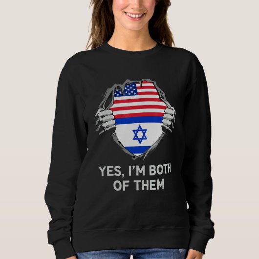 Half American Half Israeli USA Israel Flag Mens Wo Trui (Voorkant)