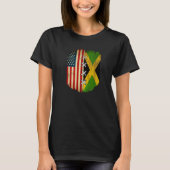 Half American Half Jamaican USA Flag Jamaica Flag  T-shirt (Voorkant)