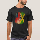 Half American Half Jamaican USA Flag Jamaica Flag  T-shirt (Voorkant)