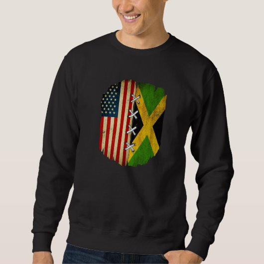 Half American Half Jamaican USA Flag Jamaica Flag Trui (Voorkant)